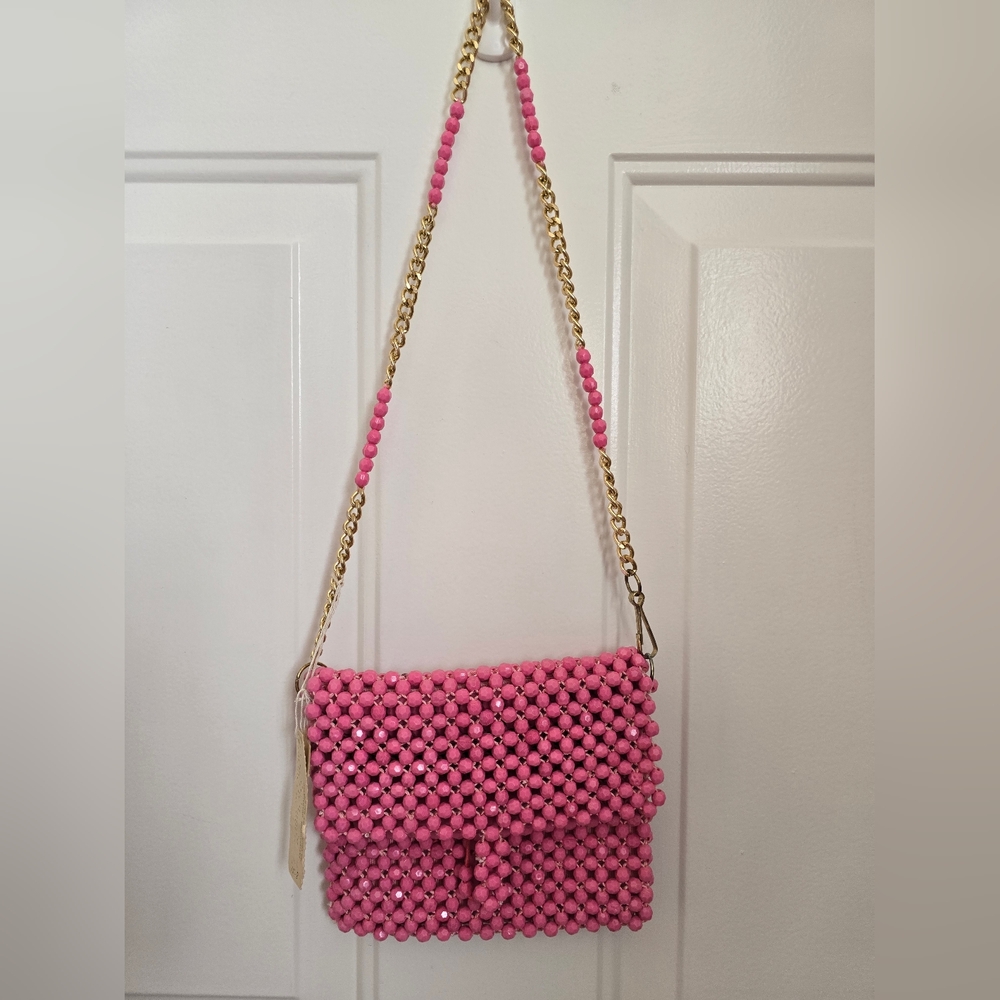 Pink Beaded Women's Bag